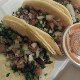 Steak tacos. Very clean presentation