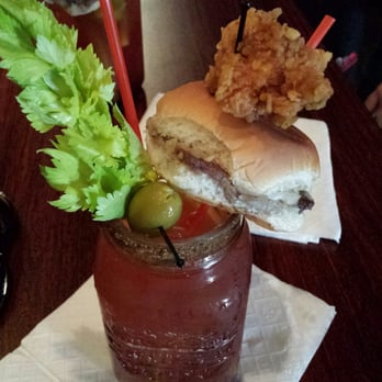 On the Rocks - They garnish their Bloody Mary's with a White Castle slider! - Sports Bars Near Me - Joliet, Illinois