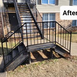 Hensley Welding and Fabrication - Completed a new handrail for apartment complex. Built, painted and installed (finished product).