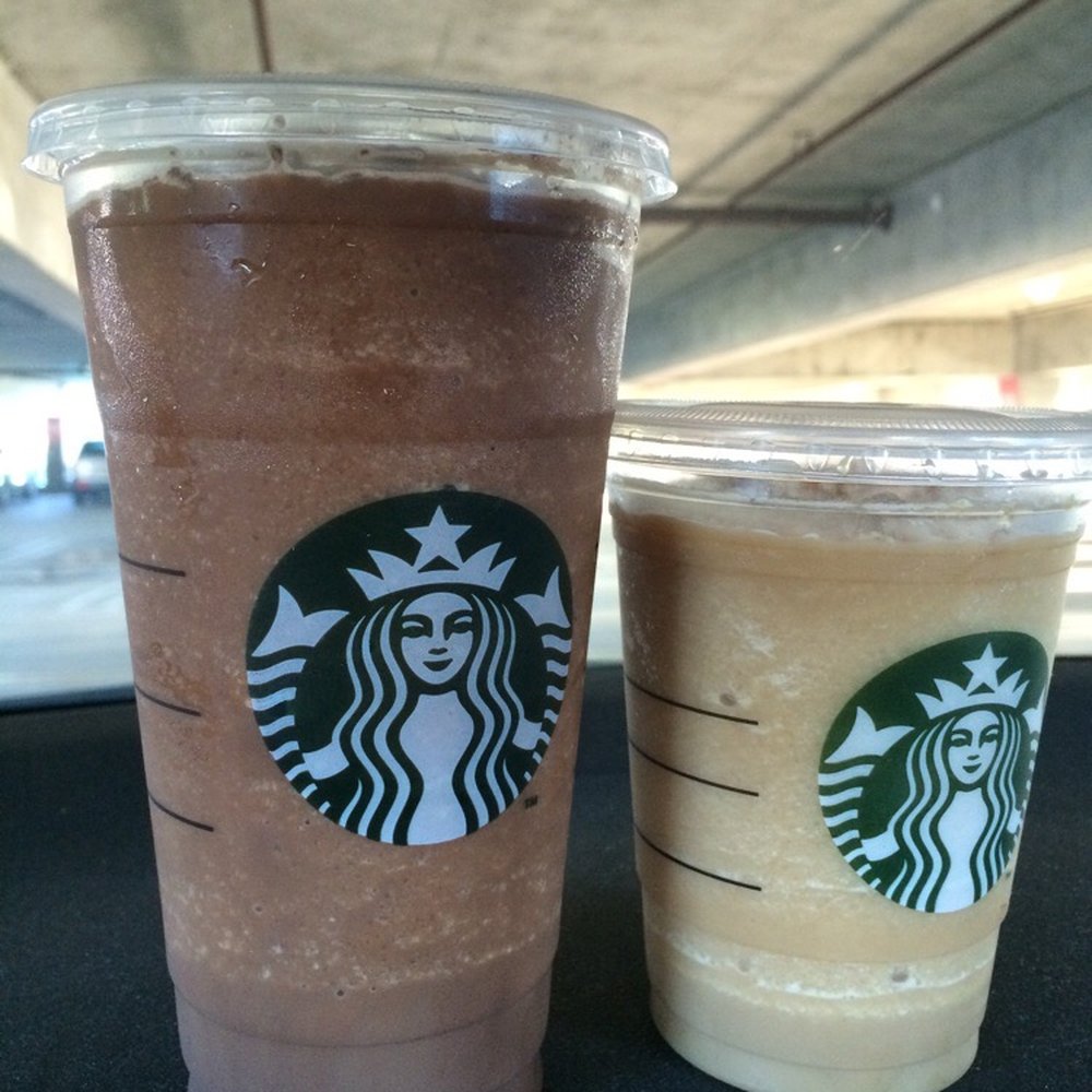 Starbucks - Venti peppermint mocha frappé and grande caramel brûlée frappé - Coffee & Tea Near Me - El Monte, California