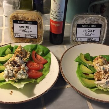 Magnolia Table - Homemade lettuce wraps using chicken salad and pimento cheese purchased at the to-go market inside Magnolia Table. Easy in and out. - Breakfast & Brunch Near Me - Waco, Texas Magnolia Table - Homemade lettuce wraps using chicken salad and pimento cheese purchased at the to-go market inside Magnolia Table. Easy in and out. - Breakfast & Brunch Near Me - Waco, Texas