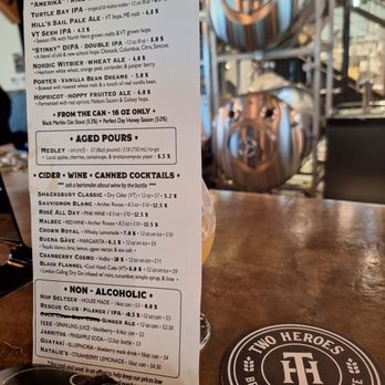 Two Heroes Brewing - Menu - Breweries Near Me - South Hero, Vermont Two Heroes Brewing - Menu - Breweries Near Me - South Hero, Vermont