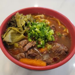 Beef noodle soup.