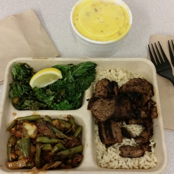 Dig Inn - Lunch! Flank steak over rice, pan sauteed kale, string beans w/ onions n potato's, a side of Indian Summer corn pudding. Yummo! - New American Near Me - New York, New York Dig Inn - Lunch! Flank steak over rice, pan sauteed kale, string beans w/ onions n potato's, a side of Indian Summer corn pudding. Yummo! - New American Near Me - New York, New York