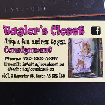 Taylor's Closet - All of our info - Used, Vintage & Consignment Near Me - Devon, Alberta