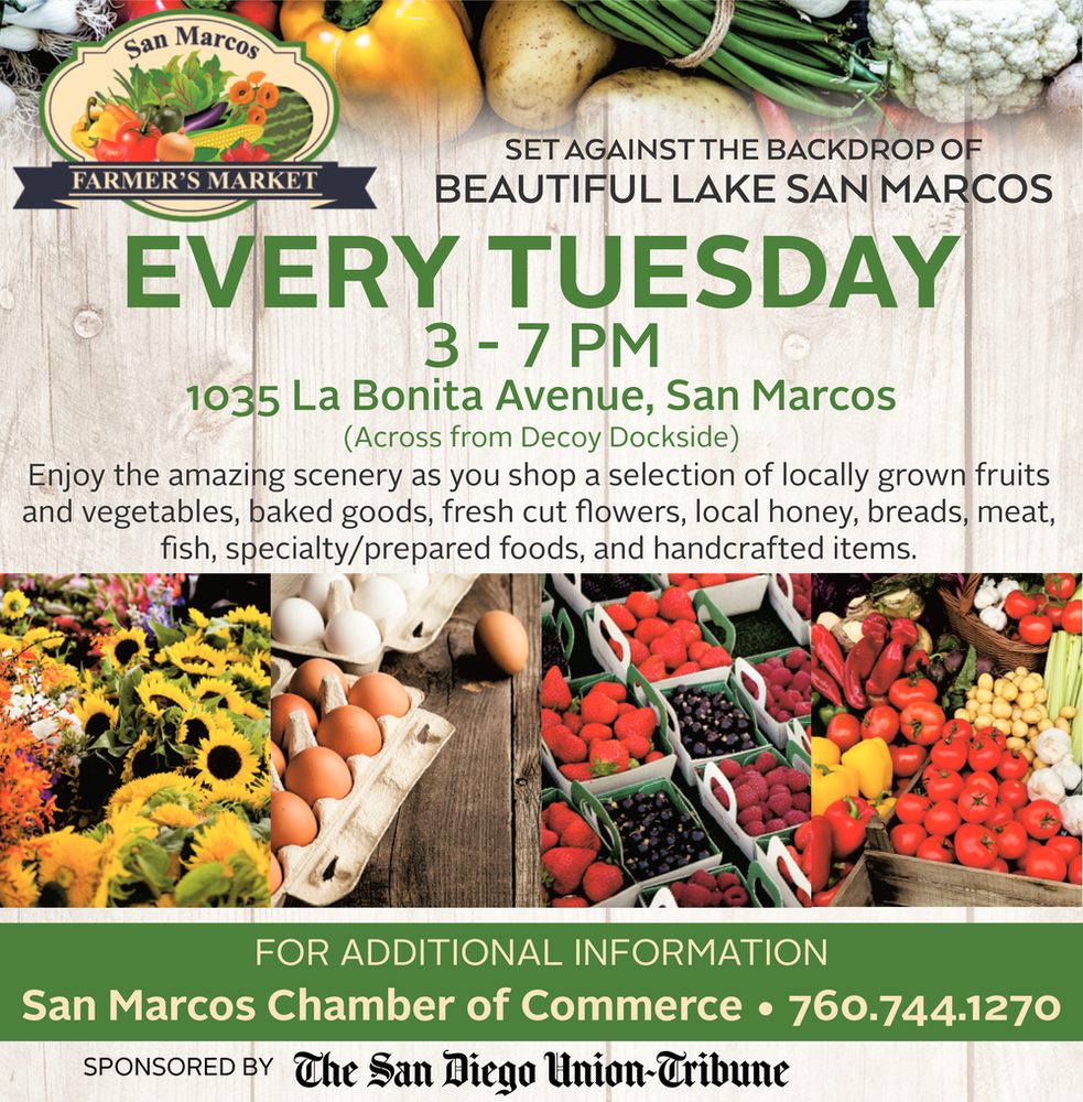 SAN MARCOS FARMERS MARKET Updated October 2024 1035 La Bonita Dr