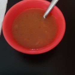 Cocina Mexicana Express - The owner brought out this cup of soup prior to my meal. Chicken broth with fideo. It was ok.