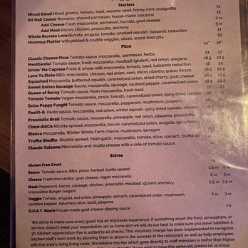 Hand Fire Pizza - Food menu - Pizza Near Me - Jackson, Wyoming