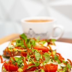 Raining Berries - Southside Village - Eggocado toast and a latte!
