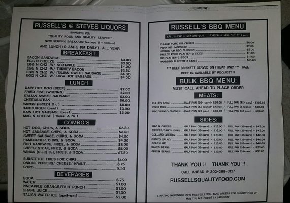 Menu photo 1 Russell's Quality Food Wilmington, DE