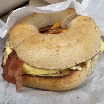 East Coast Bagel - Bacon and Egg on Sourdough - Bagels Near Me - Irvine, California