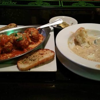 Enotria Restaurant - Roasted Meatballs/ bowl of cream of crab soup. - Italian Near Me - Forest Hill, Maryland
