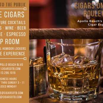 Cigars On The Boulevard - a glass of whiskey and a cigar - Cigar Bars Near Me - Apollo Beach, Florida Cigars On The Boulevard - a glass of whiskey and a cigar - Cigar Bars Near Me - Apollo Beach, Florida