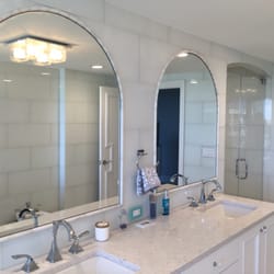 Mirrtique - Mirrtique Inc. glass & Mirror Co. Installed these custom mirrors and Starphire frameless glass shower in Palm Beach Condo.