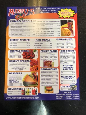 Menu photo 2 Mandys Fish & Chips Phoenix, AZ Menu photo 2 Mandys Fish & Chips Phoenix, AZ