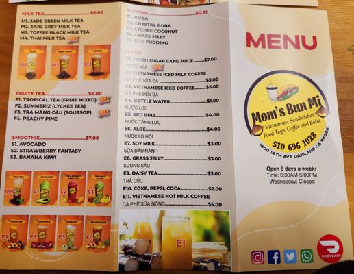 Menu photo 8 Mom's Pho & Banh Mi Oakland, CA