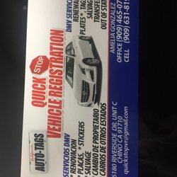 Quick Stop Vehicle Registration