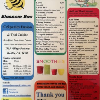 Blossom Bee - Menu - Creperies Near Me - Dublin, California