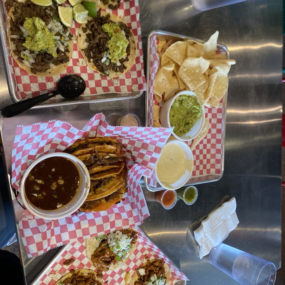 Carne Asada Birria Tacos ( 4 pack) Al Pastor Tacos Chips and Guacamole Chips and Queso Carne Asada Birria Tacos ( 4 pack) Al Pastor Tacos Chips and Guacamole Chips and Queso