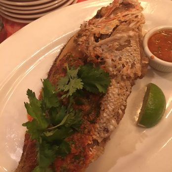 Shaw's Crab House - Whole snapper...scored, dredged in flower, and deep fried. Extremely filling! - Seafood Near Me - Chicago, Illinois Shaw's Crab House - Whole snapper...scored, dredged in flower, and deep fried. Extremely filling! - Seafood Near Me - Chicago, Illinois