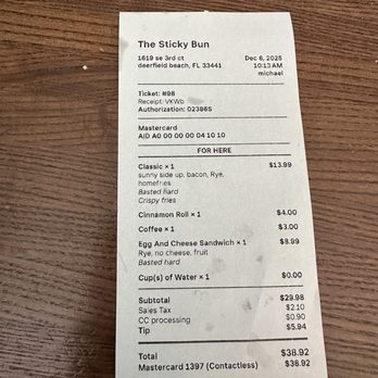 The Sticky Bun - The Bill - Breakfast & Brunch Near Me - Deerfield Beach, Florida The Sticky Bun - The Bill - Breakfast & Brunch Near Me - Deerfield Beach, Florida