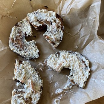 Sam's Bagels - Everything Bagel with a comically small amount of Lox Cream Cheese - Bagels Near Me - Santa Monica, California Sam's Bagels - Everything Bagel with a comically small amount of Lox Cream Cheese - Bagels Near Me - Santa Monica, California