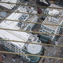 KOMO Plaza - View of KOMO Plaza from the observation deck of the Space Needle