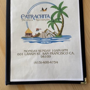Catrachita Yucateca - Menu Cover - Honduran Near Me - San Francisco, California Catrachita Yucateca - Menu Cover - Honduran Near Me - San Francisco, California