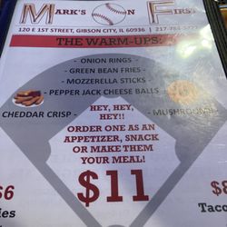 Mark’s On First - Menu