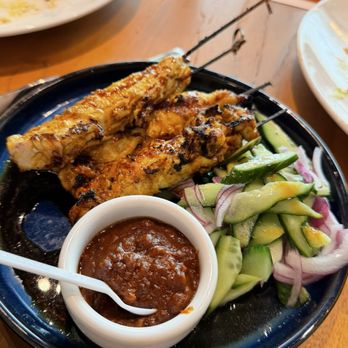 Asia Live - Chicken Grilled Indochine Satay Skewers, Spicy Peanut Sauce, House Sambal (gf) - Pan Asian Near Me - Santa Clara, California Asia Live - Chicken Grilled Indochine Satay Skewers, Spicy Peanut Sauce, House Sambal (gf) - Pan Asian Near Me - Santa Clara, California