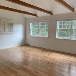 Out with the carpet, in with this beautiful new red oak.