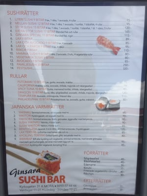 Menu photo 1 Ginsara Sushi Bar Mora, W