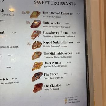 Baci Coffee - Sweet croissant menu - Coffee & Tea Near Me - San Diego, California