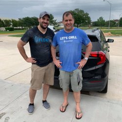 FLOATspa - Budo (Franchise Owner) and Mike (FLOATspa Katy Owner) after a day of assembling Dream Pods and Dream Cabins.