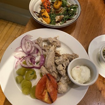 Sitti - Goat cheese stuffed peppers (above) and chicken shawarma (below) - Lebanese Near Me - Raleigh, North Carolina Sitti - Goat cheese stuffed peppers (above) and chicken shawarma (below) - Lebanese Near Me - Raleigh, North Carolina