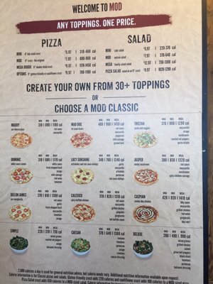 Menu photo 2 MOD Pizza Tempe, AZ Menu photo 2 MOD Pizza Tempe, AZ