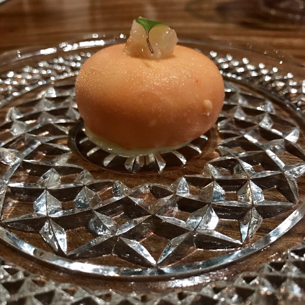 Lazy Bear - Olive Oil Creamsicle with oro blanco and preserved citrus gel  Yes this tasted like a dessert - New American Near Me - San Francisco, California