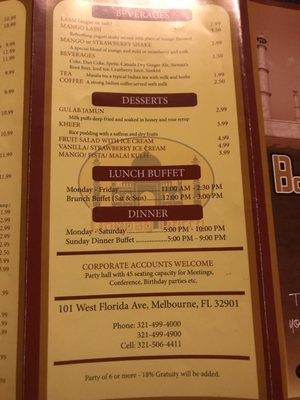 Menu photo 4 Bombay Curry Melbourne, FL