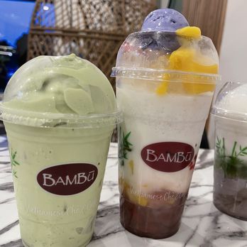 BAMBU - Avocado smoothie (left); #13 Bambu Halo Halo - Coffee & Tea Near Me - Glen Allen, Virginia