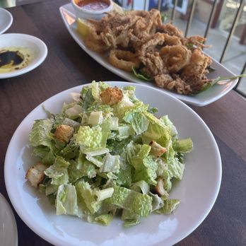 Aurora Sausalito - Cesar salad and Calamari fritti - Italian Near Me - Sausalito, California Aurora Sausalito - Cesar salad and Calamari fritti - Italian Near Me - Sausalito, California