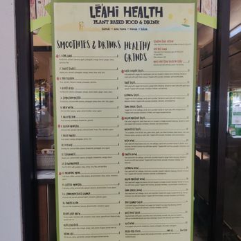 Leahi Health Aina Haina - Menu as of 6/29/2025 - Vegan Near Me - Honolulu, Hawaii Leahi Health Aina Haina - Menu as of 6/29/2025 - Vegan Near Me - Honolulu, Hawaii