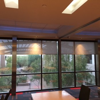 Viewpoint Shutter & Shade - 5% Openness Solar Screen Partially closed in Commercial Application - Windows Installation Near Me - Glendale, Arizona Viewpoint Shutter & Shade - 5% Openness Solar Screen Partially closed in Commercial Application - Windows Installation Near Me - Glendale, Arizona