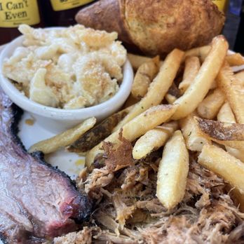 Salt + Smoke - Brisket Plate with Pulled Pork Plate, White Cheddar Cracker Mac- and fries! - Barbeque Near Me - St. Louis, Missouri Salt + Smoke - Brisket Plate with Pulled Pork Plate, White Cheddar Cracker Mac- and fries! - Barbeque Near Me - St. Louis, Missouri