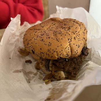 Krazy Jim's Blimpy Burger - His 4 patty on Kaiser bun - Burgers Near Me - Ann Arbor, Michigan