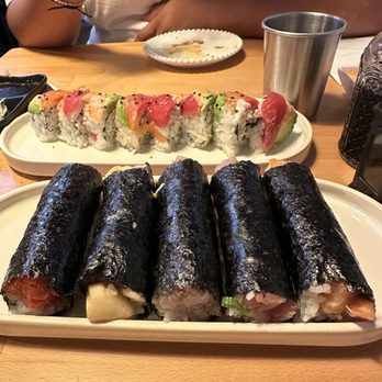 Dark Magic Sushi - Rainbow roll, and five set of hand rolls - Sushi Bars Near Me - San Clemente, California Dark Magic Sushi - Rainbow roll, and five set of hand rolls - Sushi Bars Near Me - San Clemente, California