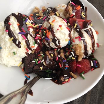 Dockside Grill - Brownie sundae. Decadent a bit overdone. Just brownie ice cream whip & nuts would suffice. - New American Near Me - Falmouth, Maine Dockside Grill - Brownie sundae. Decadent a bit overdone. Just brownie ice cream whip & nuts would suffice. - New American Near Me - Falmouth, Maine