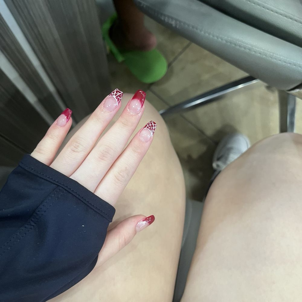 Lavish Nails and Spa by Billy - I got these for Halloween, so the guy that helped me drew spider-webs based off the reference photo! - Nail Salons Near Me - Gilbert, Arizona Lavish Nails and Spa by Billy - I got these for Halloween, so the guy that helped me drew spider-webs based off the reference photo! - Nail Salons Near Me - Gilbert, Arizona