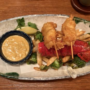 Takenaka Uni Bar - Signature casual course ($195.00); lobster with fries and brussel sprouts - Seafood Near Me - Vancouver, British Columbia Takenaka Uni Bar - Signature casual course ($195.00); lobster with fries and brussel sprouts - Seafood Near Me - Vancouver, British Columbia