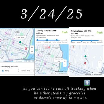 Amazon Fresh - LEROY cutting off tracking to steal my groceries or not deliver them to my front door - Grocery Near Me - Plainview, New York