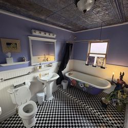 Alys' Restaurant - The beautiful purple bathroom